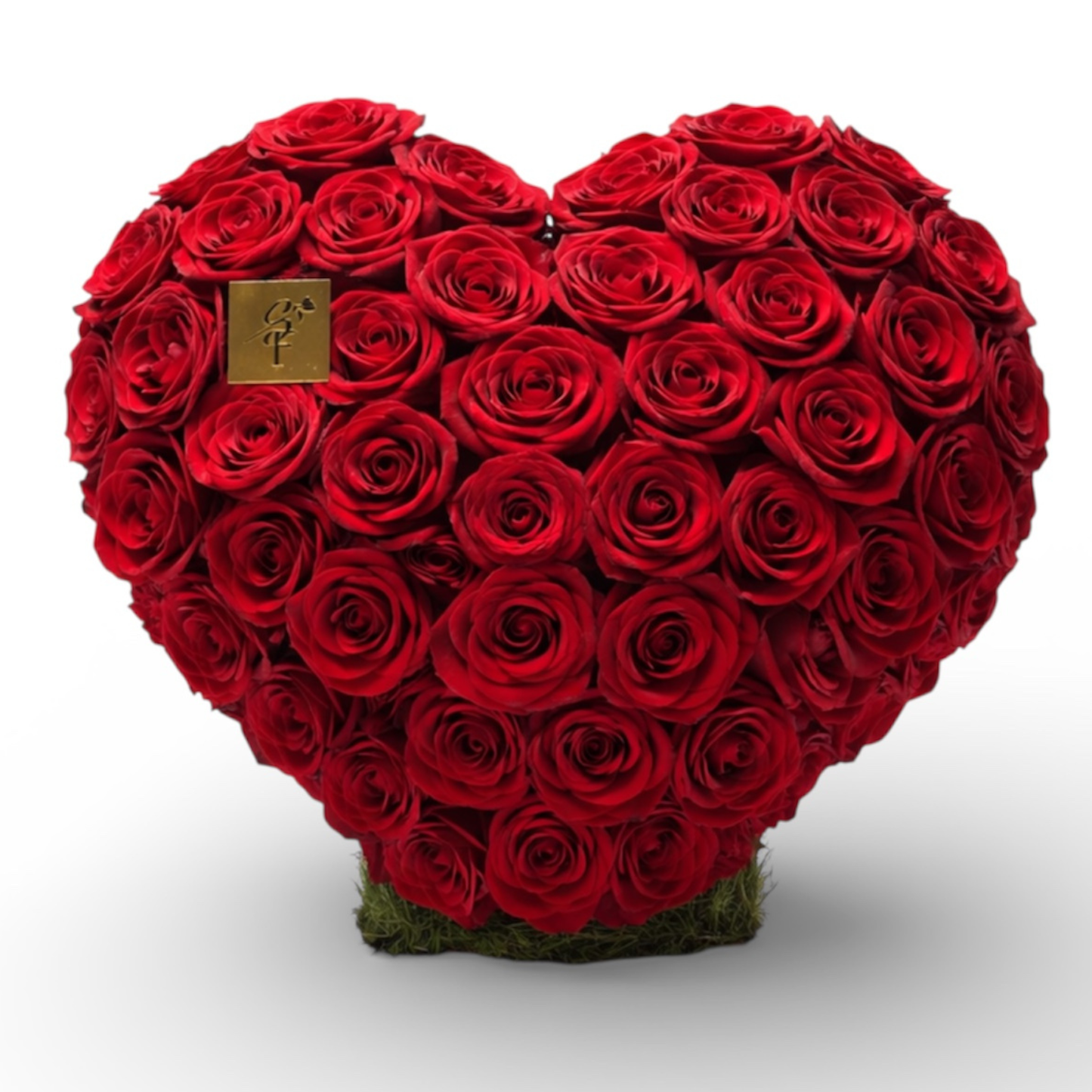 Cœur Large de Roses Rouges sur Support