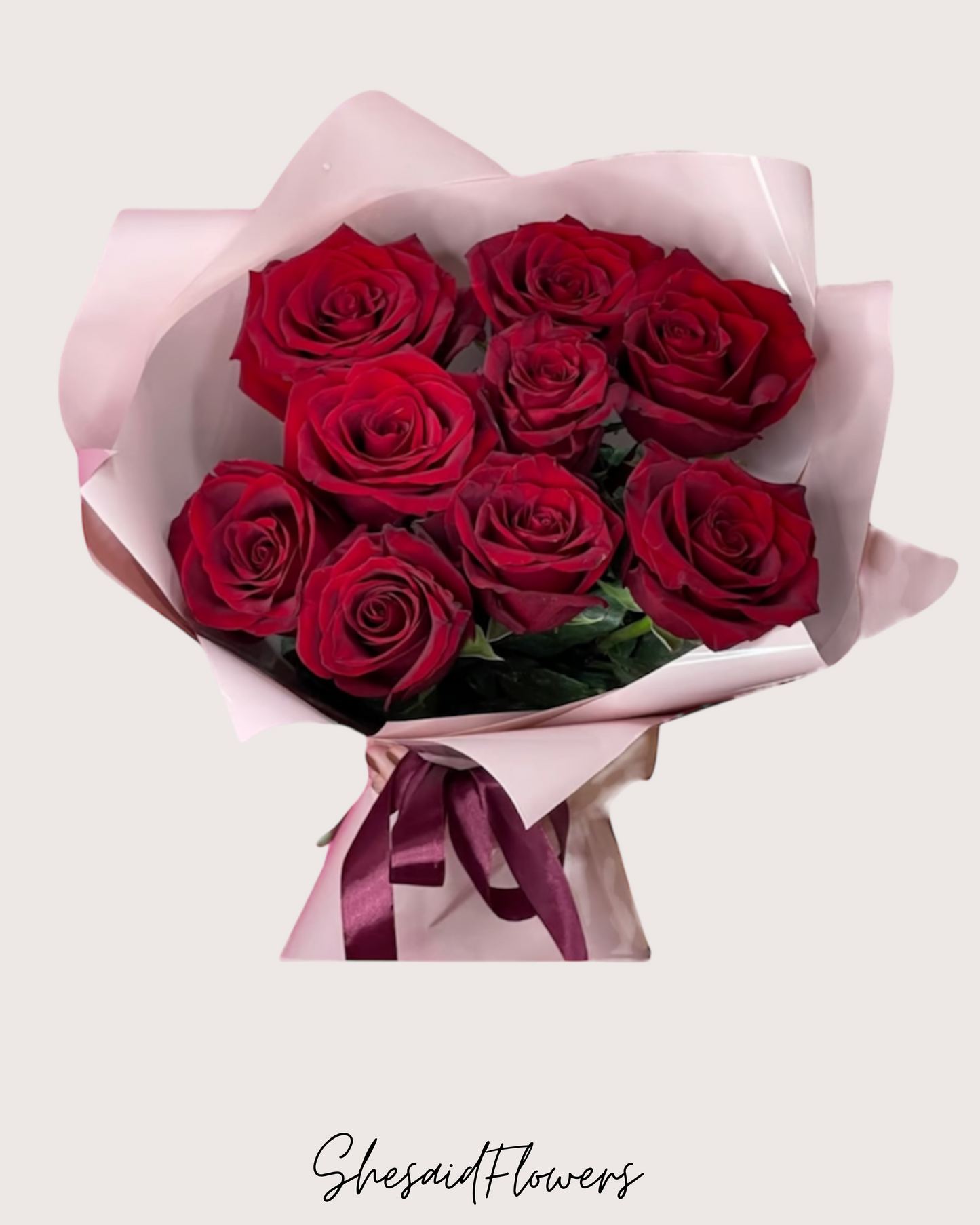 Bouquet de 8 roses rouges fraîches