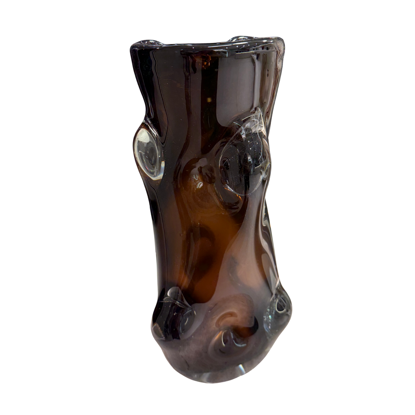 Vase en verre soufflé Marron grand modèle