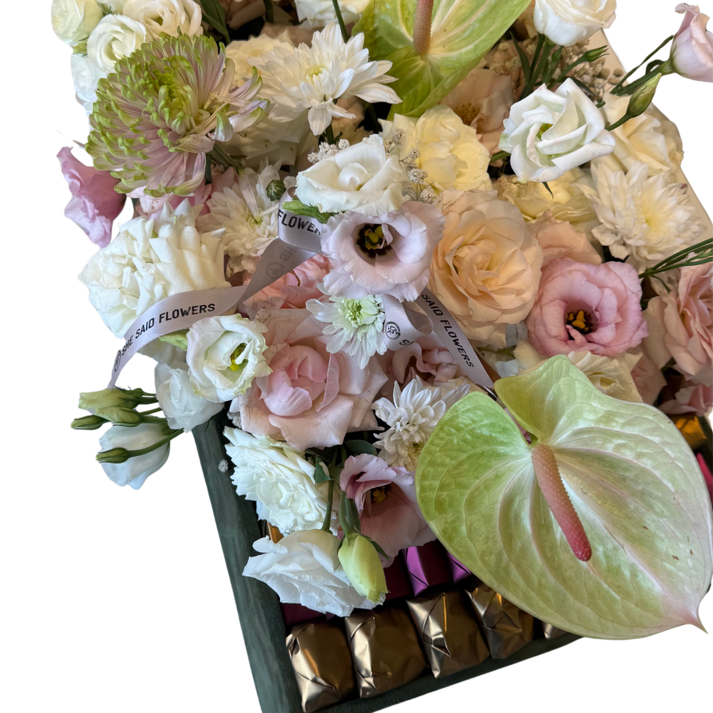 Royal Plateau Wedding XL - Coffret Cadeau Luxueux pour la Mariée – Velours, Fleurs et Chocolats