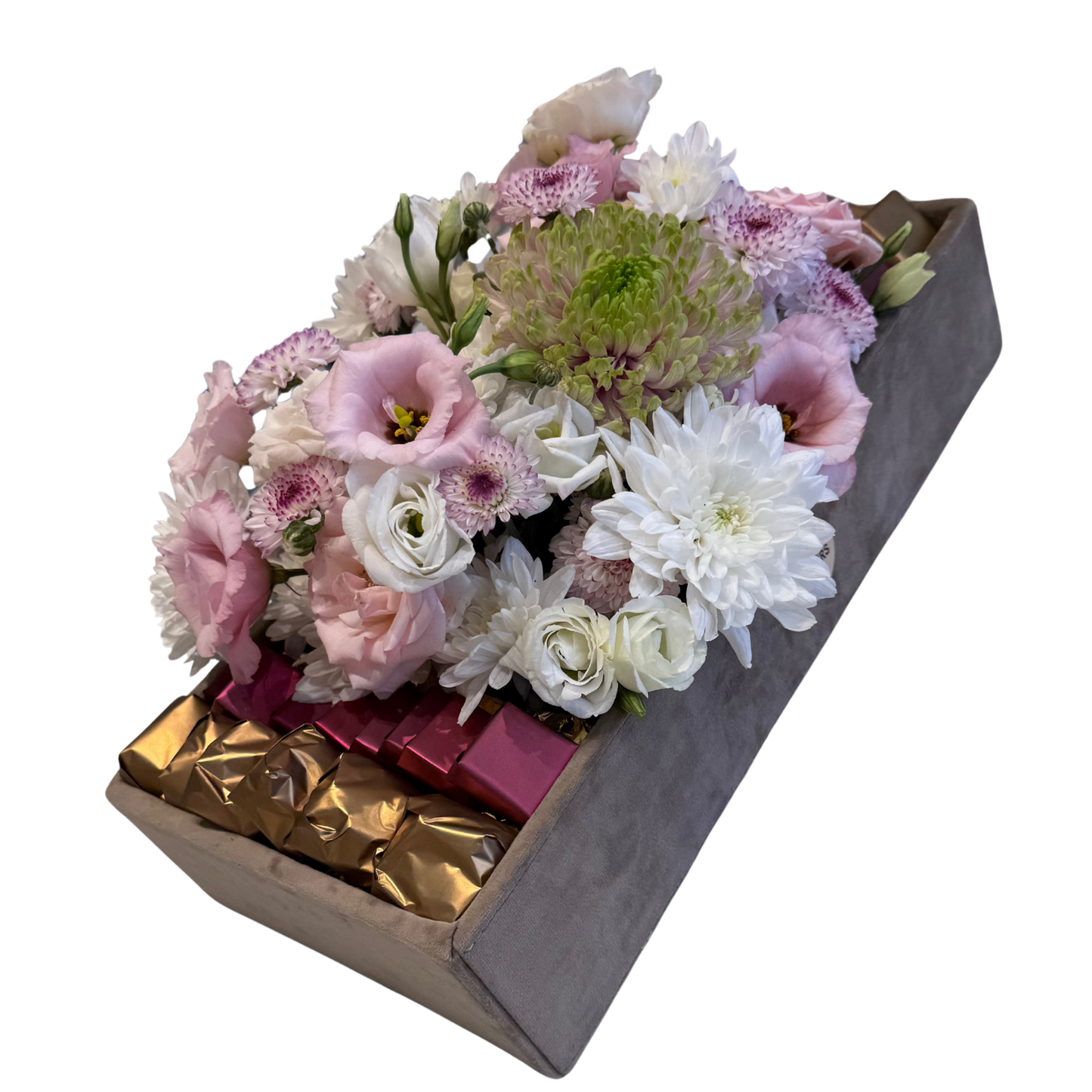 Royal Plateau Wedding XL - Coffret Cadeau Luxueux pour la Mariée – Velours, Fleurs et Chocolats