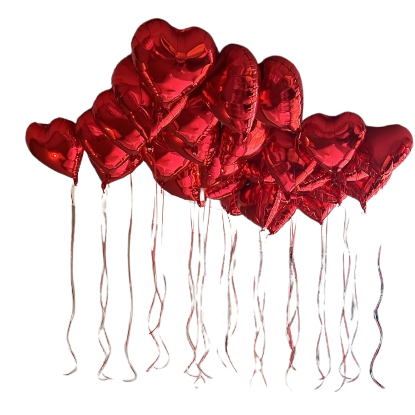 Ballon Métallique Coeur Hélium avec ficelle rouge