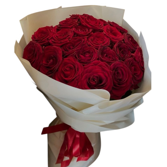 Bouquet de 20 roses rouges