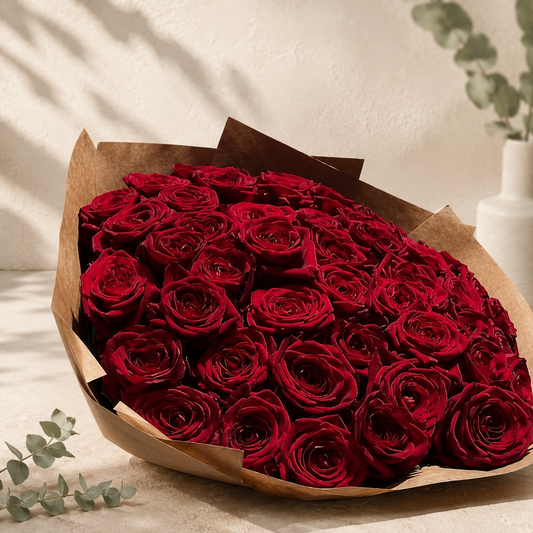 Bouquet de 50 roses rouges