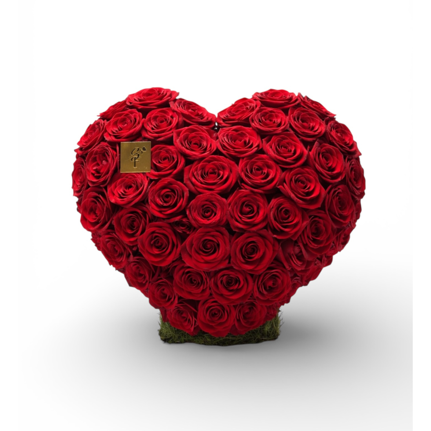 Cœur Moyen de Roses Rouges sur Support