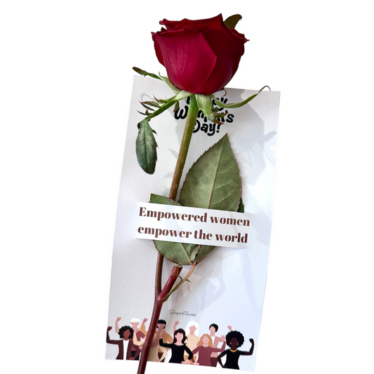 Rose individuelle avec carte Women's Day