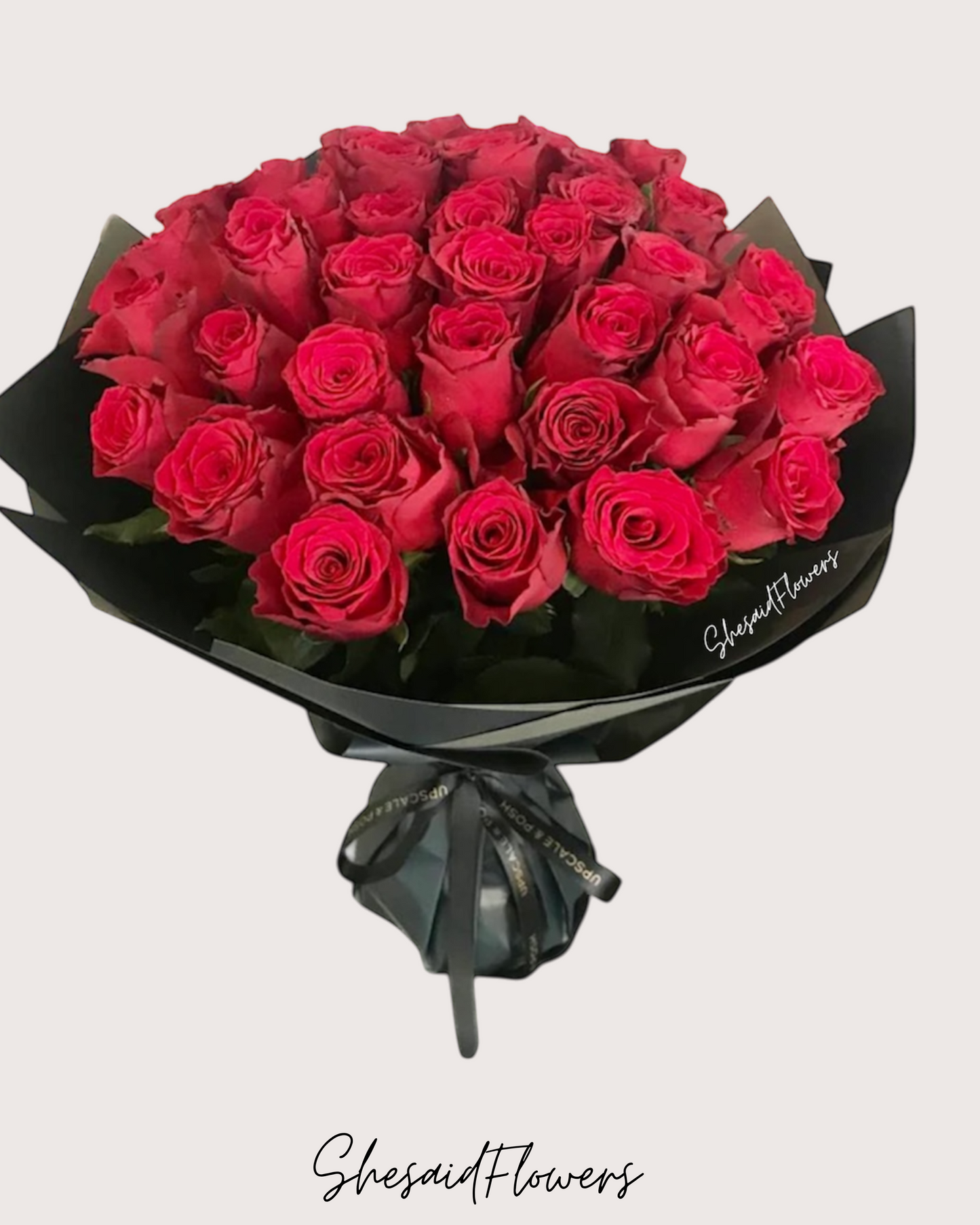 Bouquet de 30 roses rouges fraîches