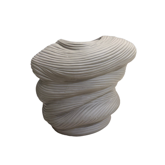 Vase mille plis en céramique vert kaki