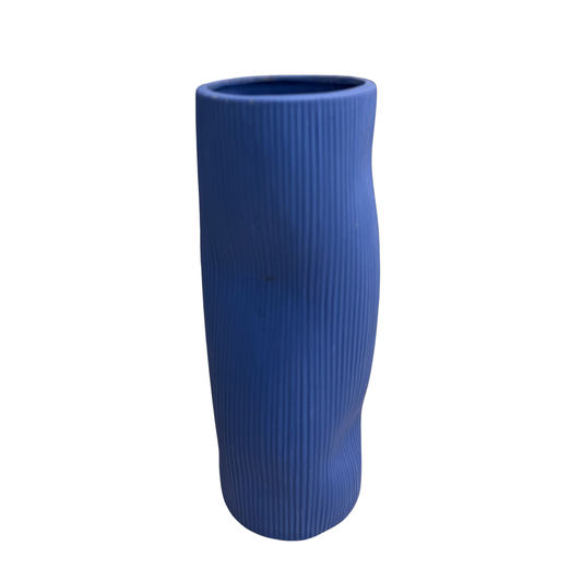 Vase bleu majorel à rayures