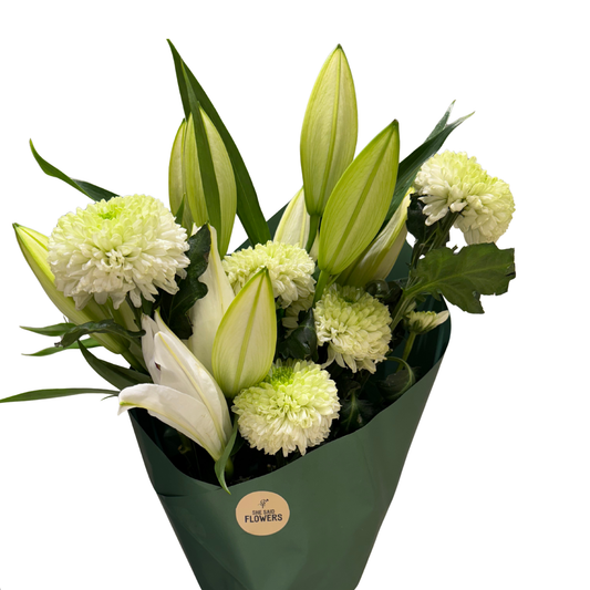 Bouquet de Lys et de Chrysanthème Blanc