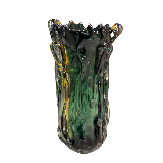 Vase vert émeraude en verre soufflé Grand modèle