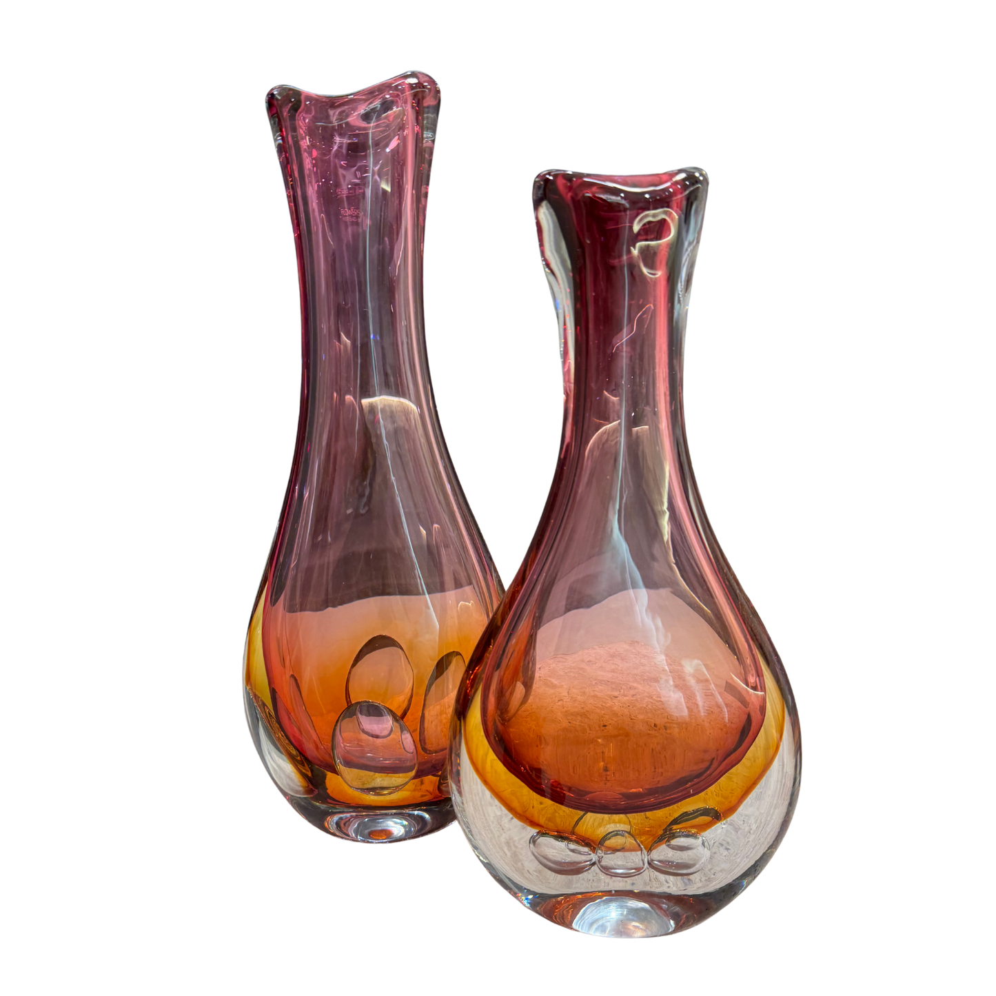 Duo de vases en verre soufflé