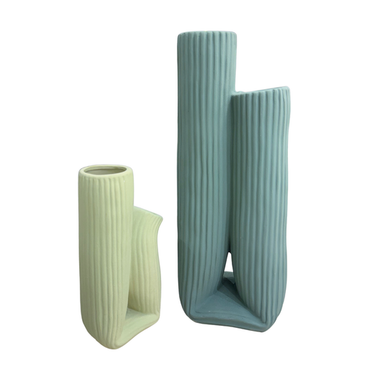 Duo de vases vert céramique