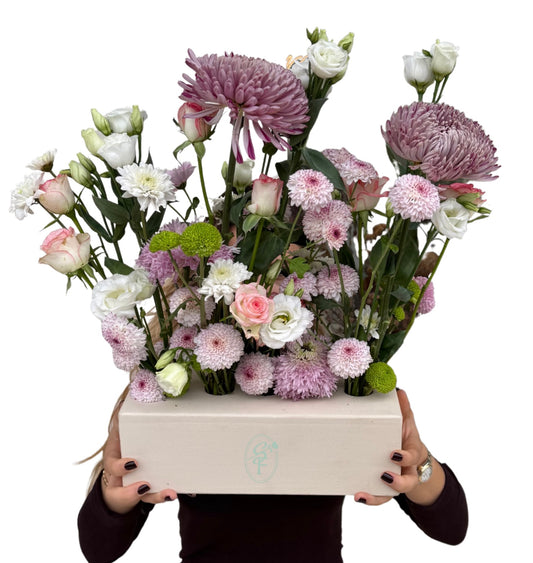 Création Florale XL sur vase en boîte