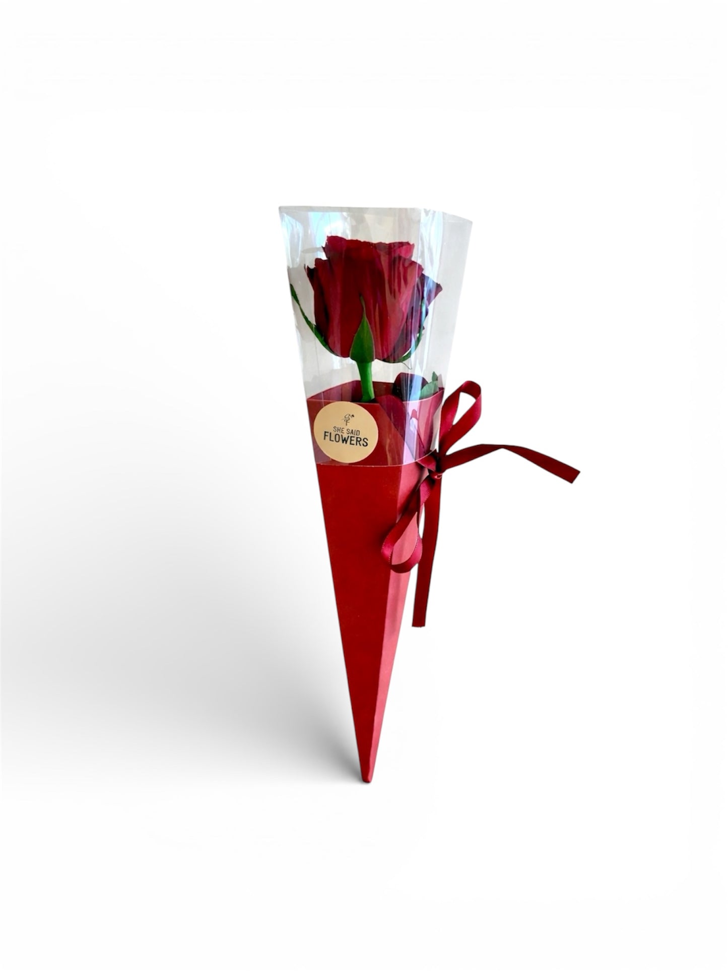 Rose individuelle en cornet